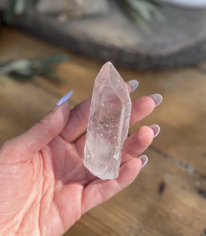 clear-quartz-crystal-point-large-image1-delphialchemy.com Large Clear Quartz Crystal Point – Natural Rock Crystal - Image 1